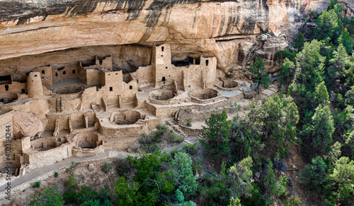 Wide View of the Cliff Palace House Mesa Verde National Park Colorado
