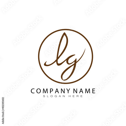 lg initials handwritten design template vector