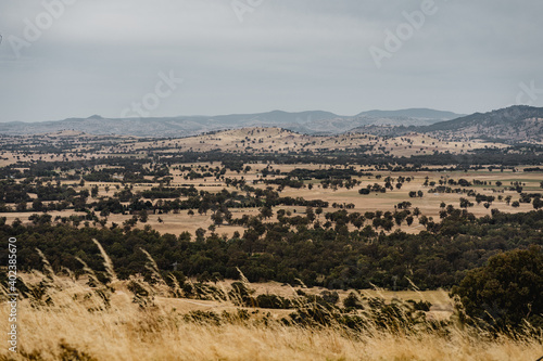 Scenic views over Wodonga, VIC as seen from the Huon Hill Lookout.