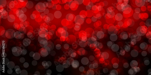 Dark Orange vector texture with circles.