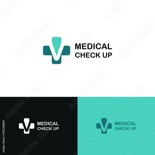 Initial letter V on medical cross icon for healthy, health care, and medicine logo design concept vector