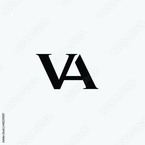 Minimal elegant monogram art logo. Outstanding professional trendy awesome artistic AV VA initial based Alphabet icon logo. Premium Business logo vector illustration.