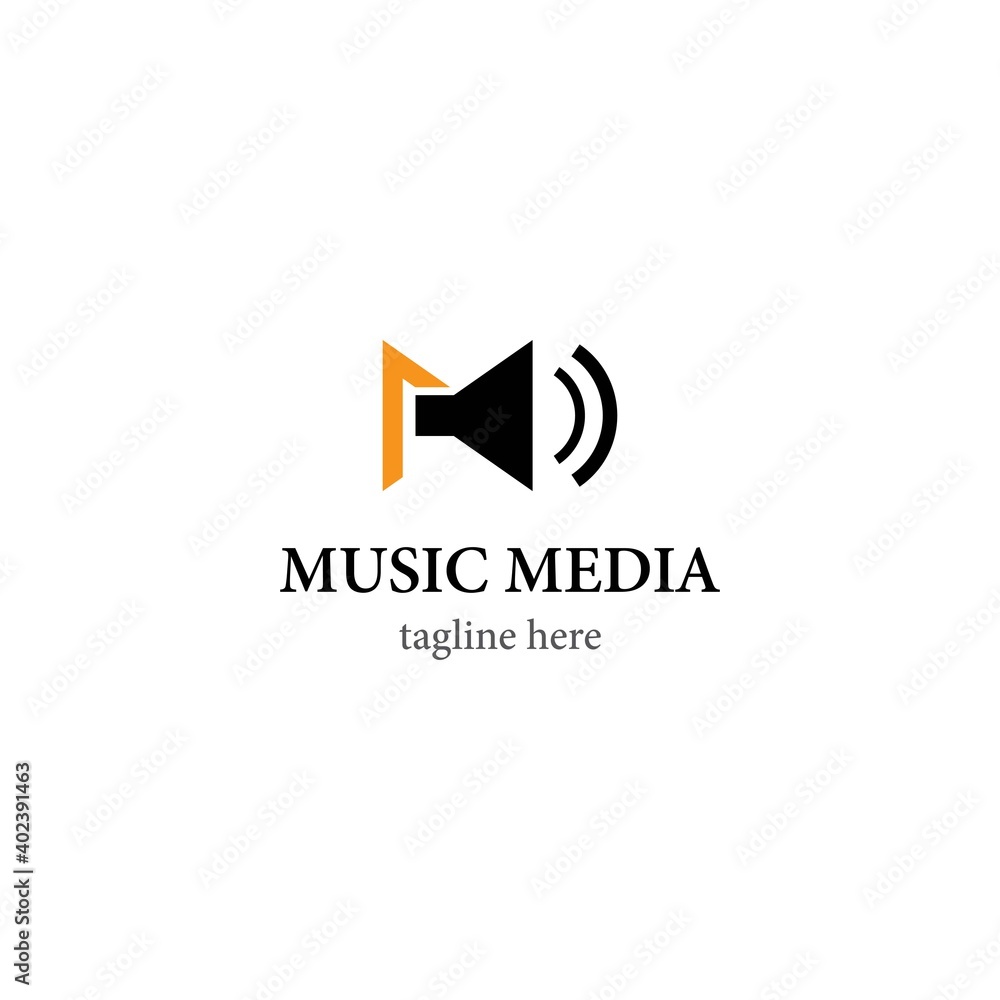 Obraz premium Music logo vector icon