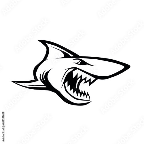 Black and wite shark head