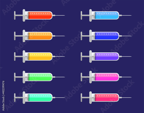vector illustration of vaccine on blue background. antidote to viruses. corona virus. Vaccine 2021. Headline News. Social media stories and feed. vaccination for prevention corona virus. cartoon style