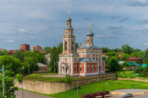Church of Dormition of Our Lady (Uspenskaya Tserkov') built  in the Moscow baroque style in 1744 in Serphukhov, Russia