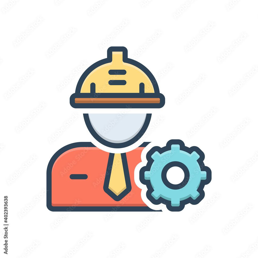 Fototapeta premium Color illustration icon for engineer