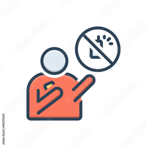Color illustration icon for despite