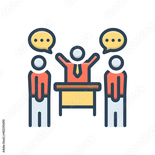 Color illustration icon for persuade