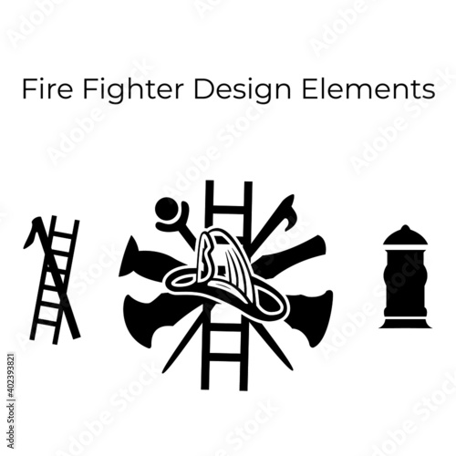 Fire department logo vector. Fire fighter badge. Eps 10
