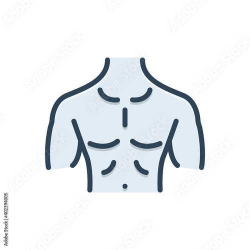 Color illustration icon for chest