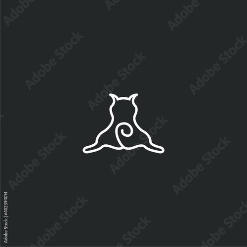 lazy dog logo design in line style