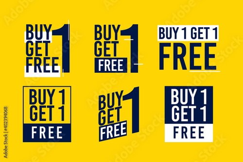 buy 1 get 1 free vector template.