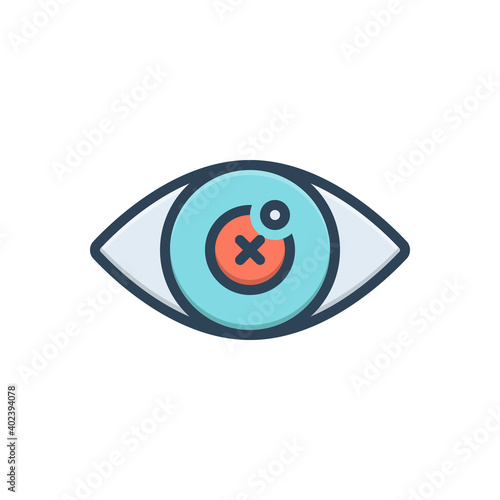 Color illustration icon for blind