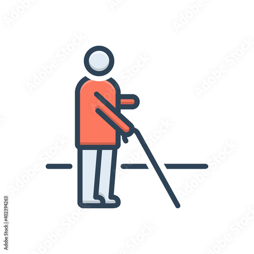 Color illustration icon for blind