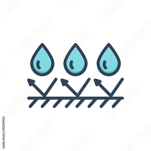 Color illustration icon for waterproof