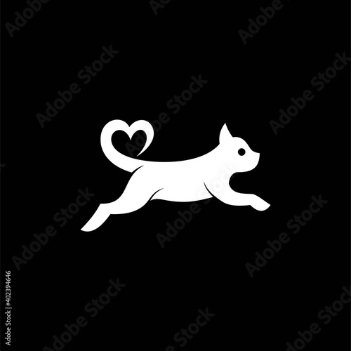 cat lover logo with simple concept
