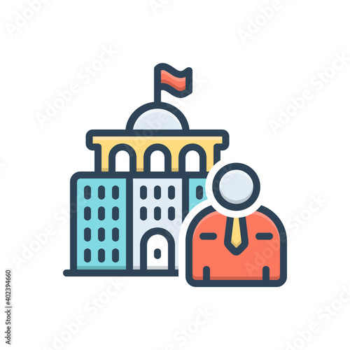 Color illustration icon for minister