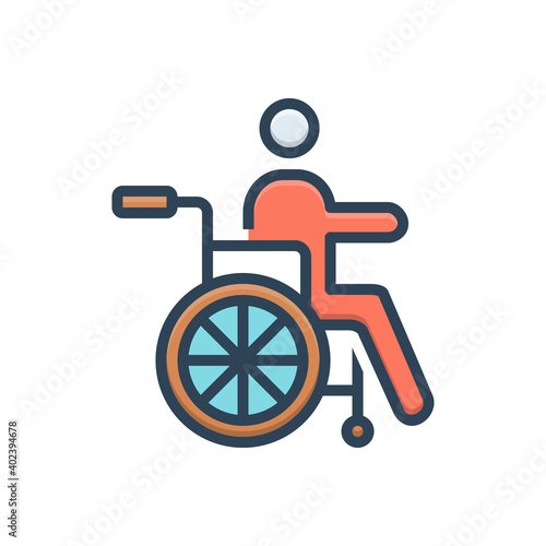 Color illustration icon for physically