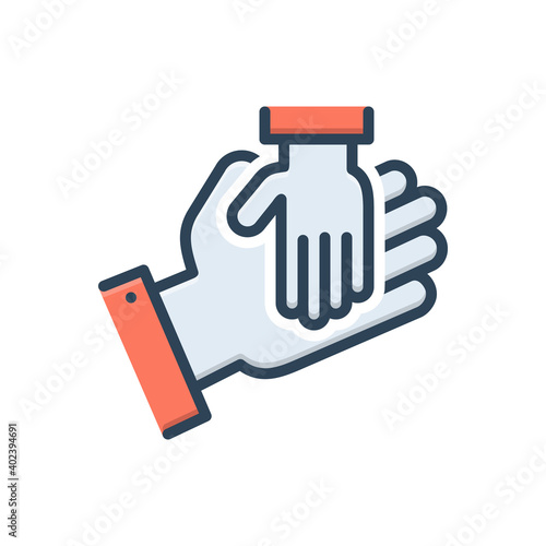 Color illustration icon for rely
