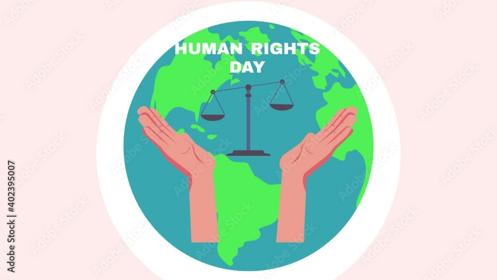 Hands with scales of justice and world map Hands with scales of justice and world map
