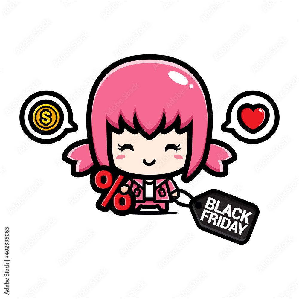 black friday celebration cute character vector design
black friday celebration cute character vector design