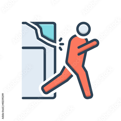 Color illustration icon for flee 