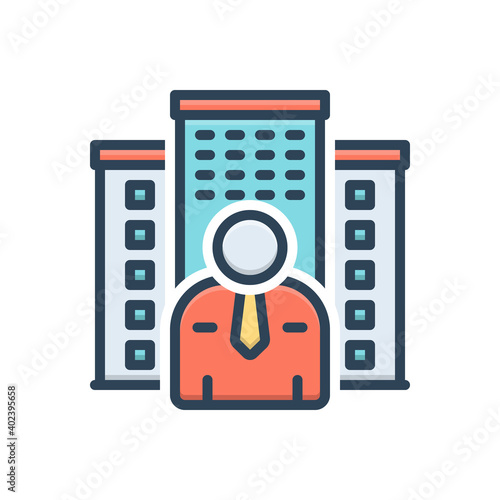 Color illustration icon for owner