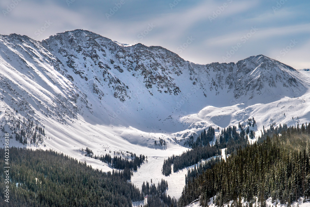 snow covered mountains