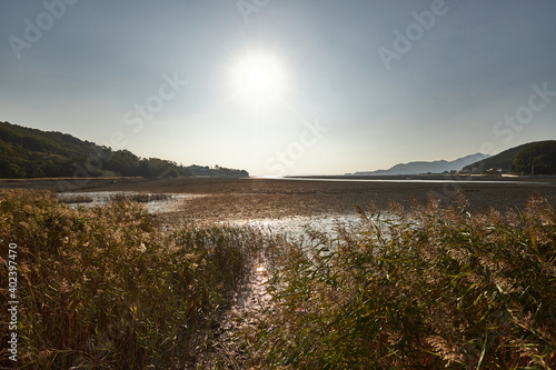 Evening scenery in front of the tidal flat of Ganghwa Island
