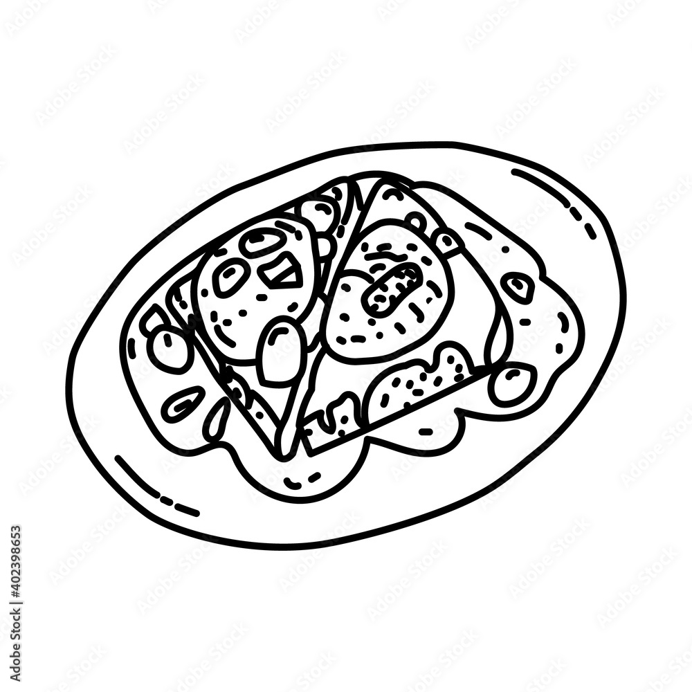 Oeufs en Meurette Icon. Doodle Hand Drawn or Outline Icon Style Oeufs en Meurette Icon. Doodle Hand Drawn or Outline Icon Style