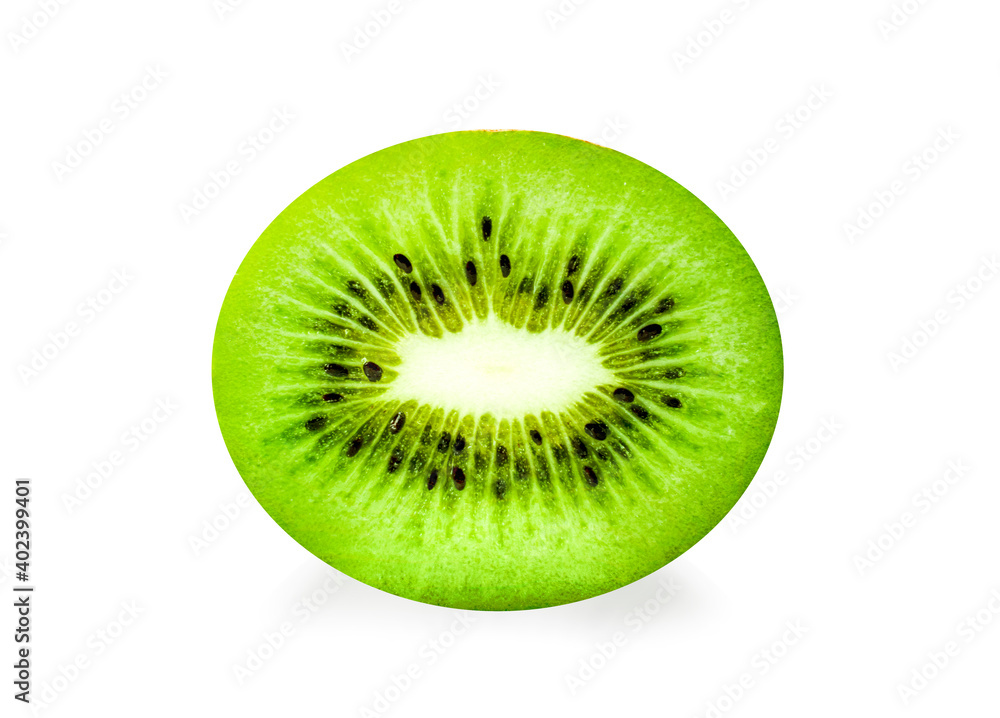 Slice of kiwi fruit isolated on white background Slice of kiwi fruit isolated on white background