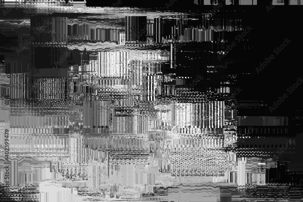 Digital Glitch Abstract Grayscale Vector Pattern Background Texture Banner