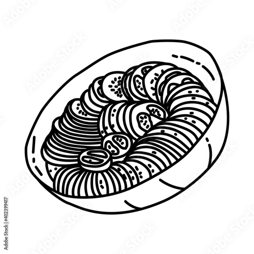 Ratatouille Icon. Doodle Hand Drawn or Outline Icon Style