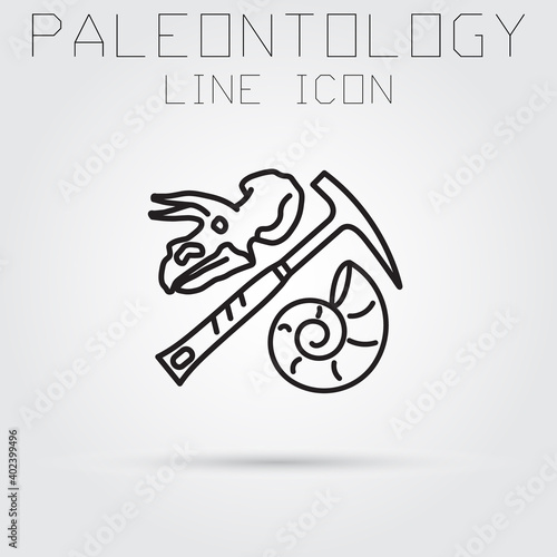Stroke line icon of paleontology and geology. Premium quality color symbol collection.
