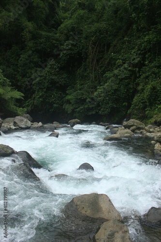 Clear river water flow