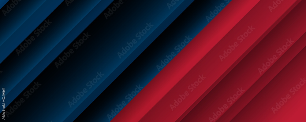 Obraz premium Modern red blue abstract background with stylish line square suit for presentation design. Red white and blue abstract background vector with blank space for text. 