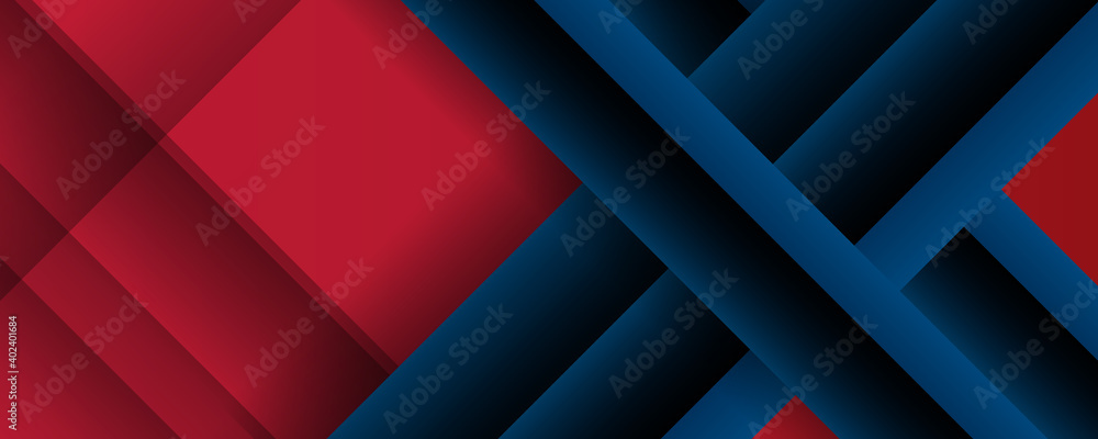 Fototapeta premium Abstract red and blue background. Modern red blue abstract background with stylish line square suit for presentation design