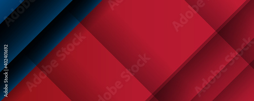 Modern red blue abstract background with stylish lines. suit for presentation design and wide banner