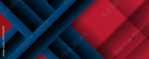 Modern red blue abstract background with stylish lines. suit for presentation design and wide banner