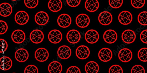 Dark Orange vector texture with religion symbols.