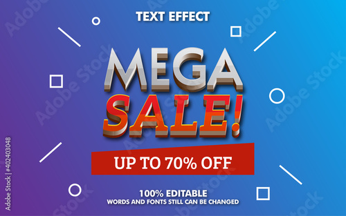 Mega Sale Vector Text Effect