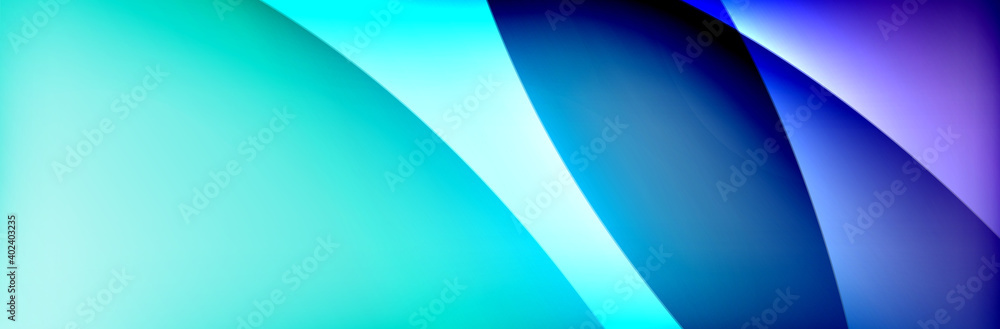 Fototapeta premium Fluid gradient neon color waves, vector abstract background