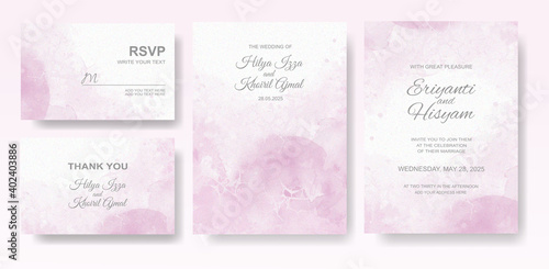 Watercolor wedding invitation card