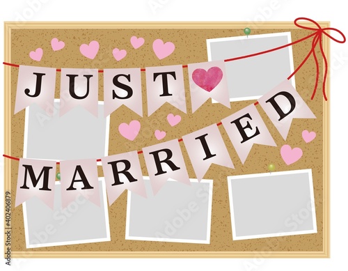 コルクボード09_14（写真やメッセージを貼り付けることができる結婚式用のウェルカムボード）