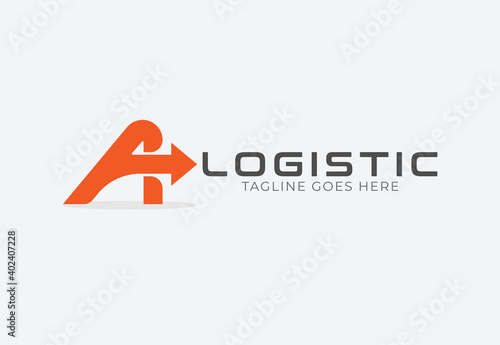 Abstract Initial A Logistic Logo, letter A and arrow combination, Usable for Business and company Logos, Flat Vector Logo Design Template, vector illustration