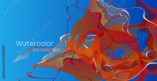Colorful watercolor background for poster, brochure, card or flyer.