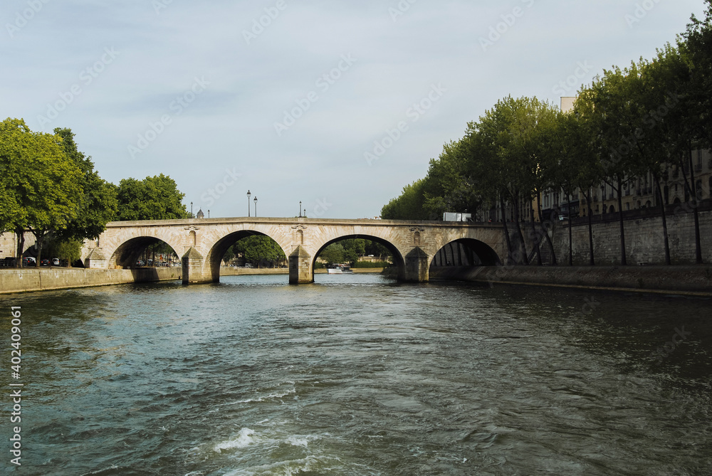 Bridge over the seine river in the center of Paris. Pont Marie.
