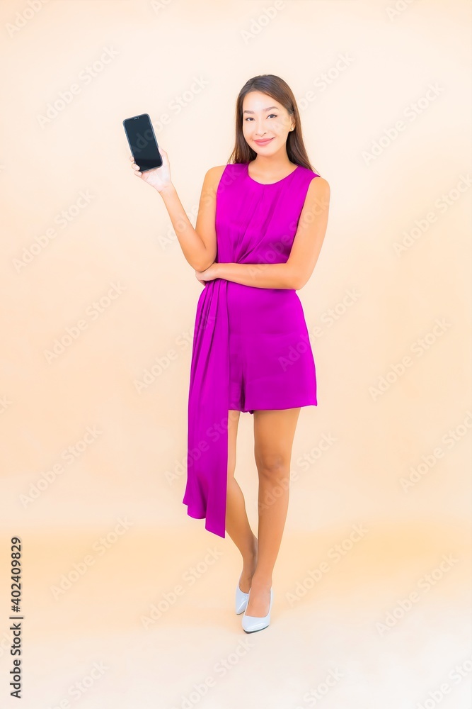Portrait beautiful young asian woman use smart mobile phone Portrait beautiful young asian woman use smart mobile phone