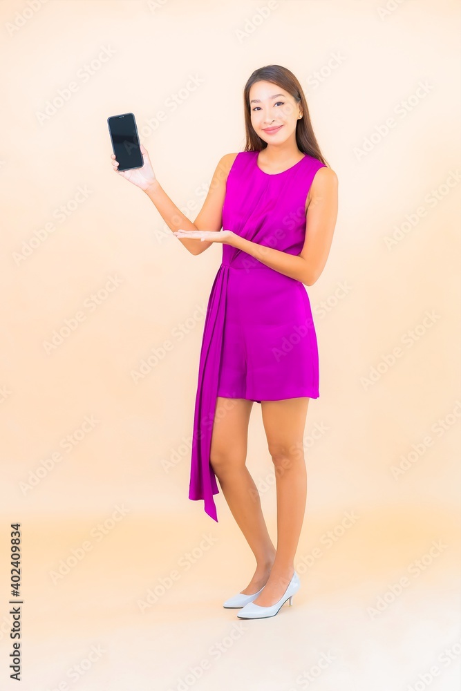 Portrait beautiful young asian woman use smart mobile phone Portrait beautiful young asian woman use smart mobile phone